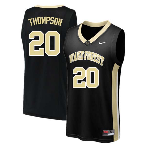 Men #20 Terrence Thompson Wake Forest Demon Deacons College Basketball Jerseys Sale-Black